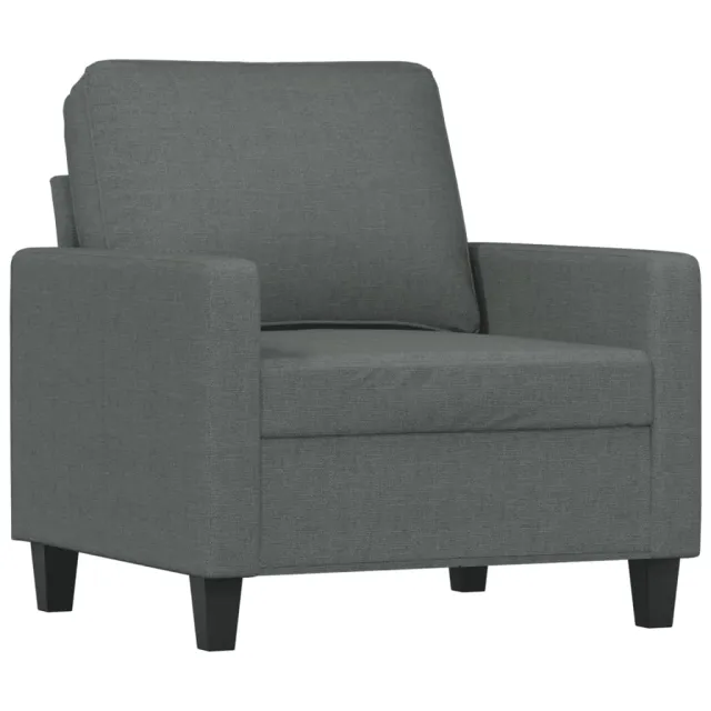 Fauteuil avec repose-pied Gris foncé 60 cm Tissu