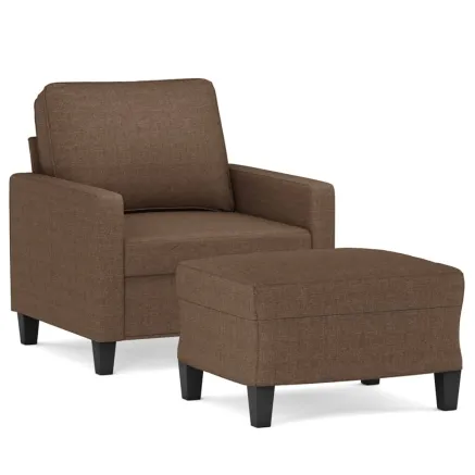 Fauteuil avec repose-pied Marron 60 cm Tissu 2