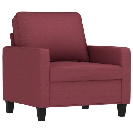 Fauteuil avec repose-pied Rouge bordeaux 60 cm Tissu
