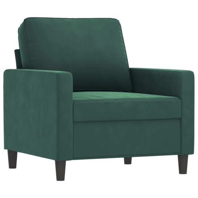 Fauteuil avec repose-pied Vert foncé 60 cm Velours