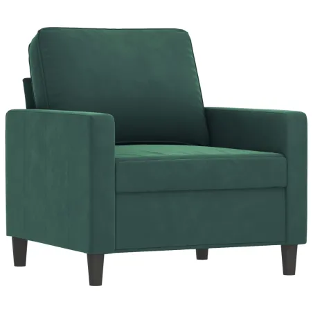 Fauteuil avec repose-pied Vert foncé 60 cm Velours