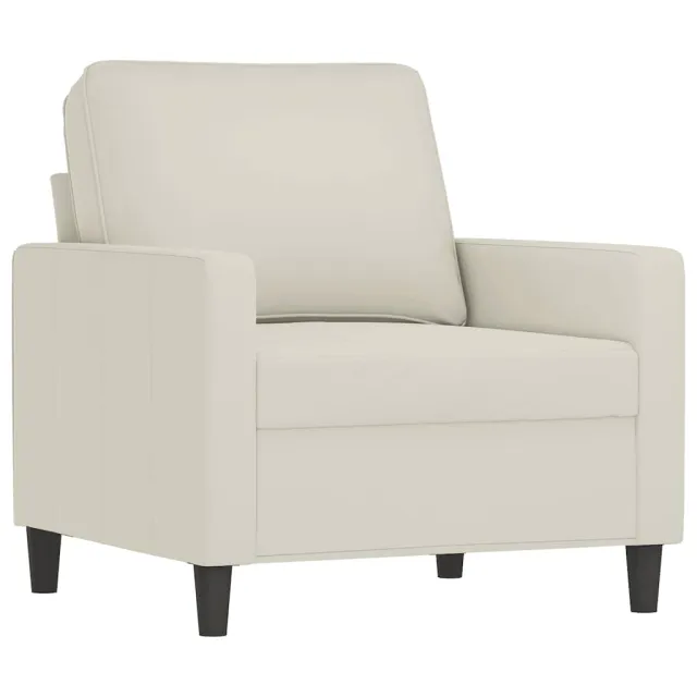 Fauteuil avec repose-pied Crème 60 cm Velours