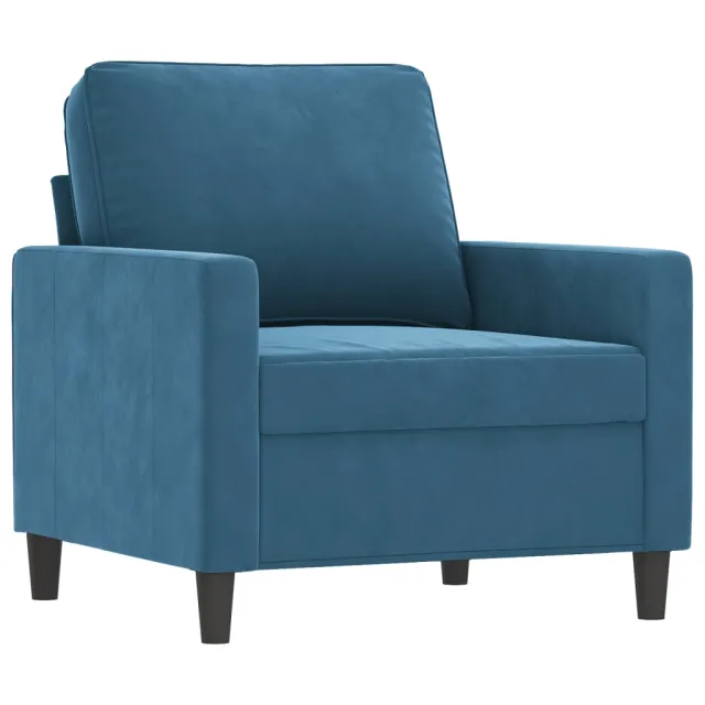 Fauteuil avec repose-pied Bleu 60 cm Velours