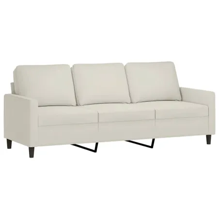 Canapé à 3 places avec repose-pieds Crème 180 cm Velours