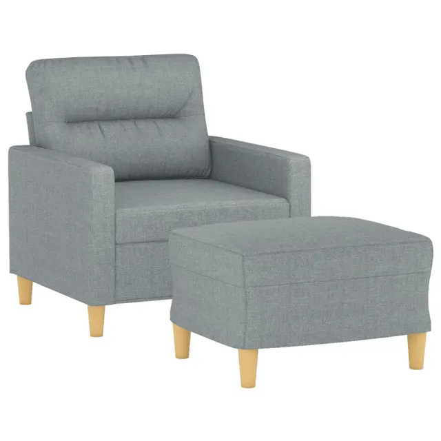 Fauteuil avec repose-pied Gris clair 60 cm Tissu