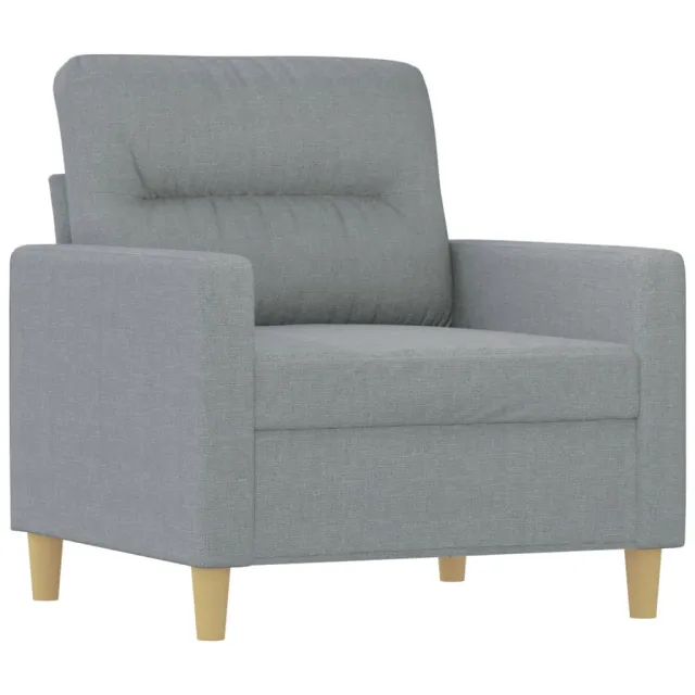 Fauteuil avec repose-pied Gris clair 60 cm Tissu