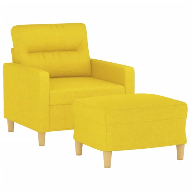 Fauteuil avec repose-pied Jaune clair 60 cm Tissu