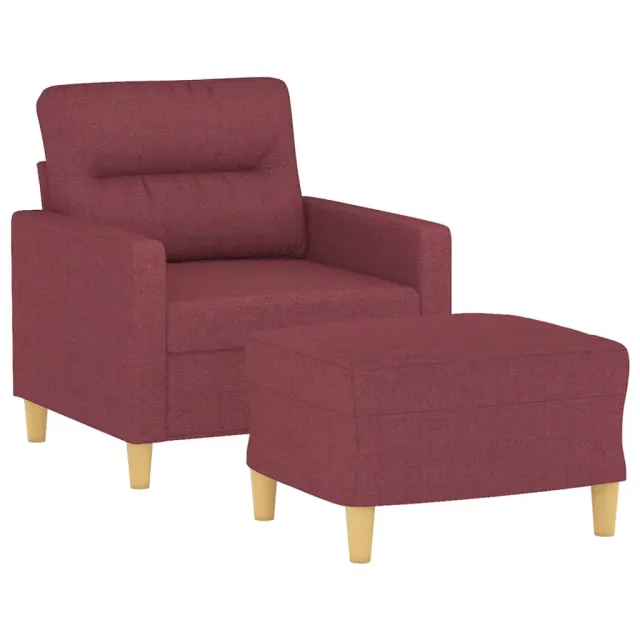 Fauteuil avec repose-pied Rouge bordeaux 60 cm Tissu