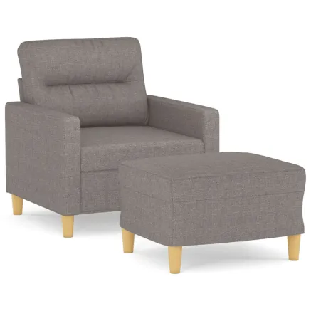 Fauteuil avec repose-pied Taupe 60 cm Tissu 2