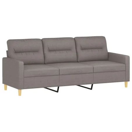Canapé à 3 places avec repose-pieds Taupe 180 cm Tissu