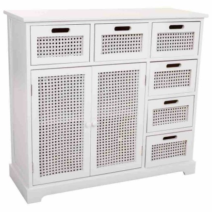 Aparador Alexandra House Living Blanco Madera de Paulonia Madera MDF 3