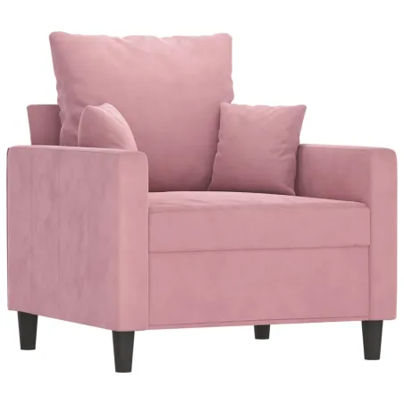 Fauteuil avec repose-pied Rose 60 cm Velours