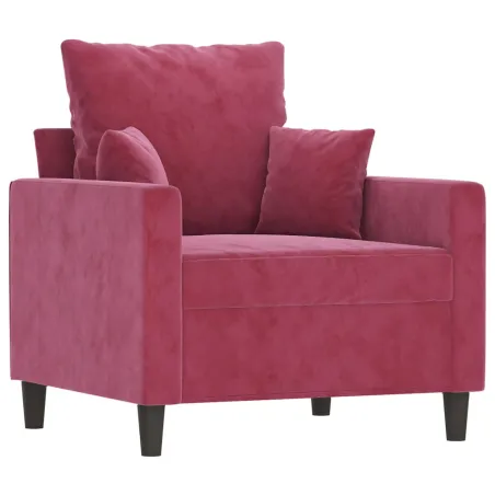 Fauteuil avec repose-pied Rouge bordeaux 60 cm Velours