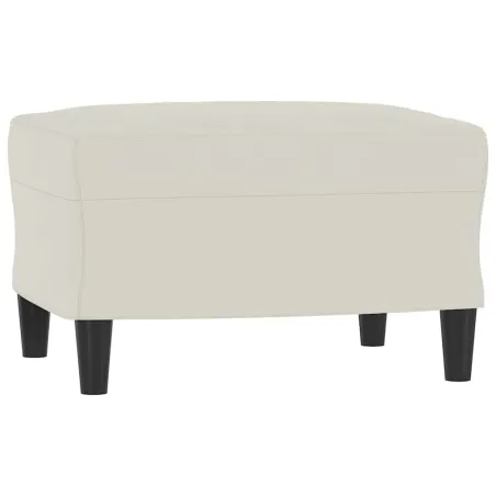 Canapé à 3 places avec repose-pieds Crème 180 cm Velours