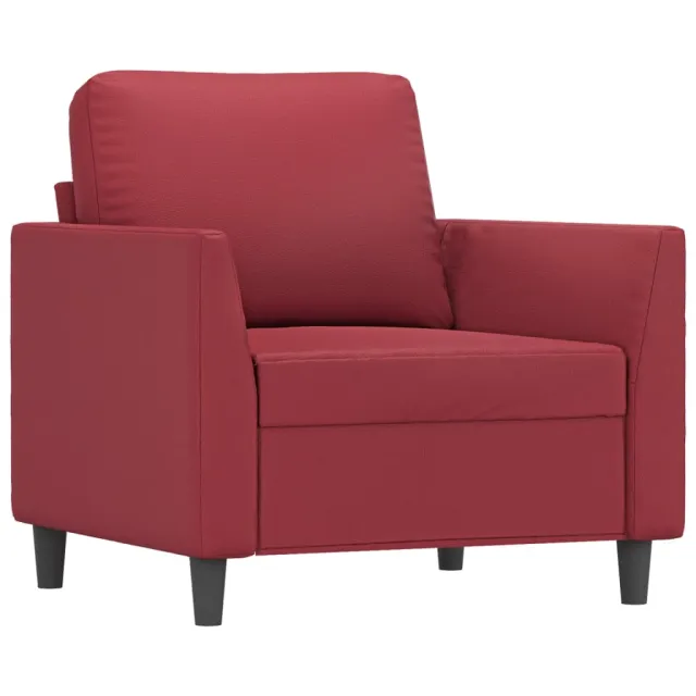 Fauteuil avec repose-pied Rouge bordeaux 60 cm Similicuir