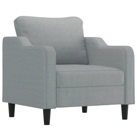 Fauteuil avec repose-pied Gris clair 60 cm Tissu