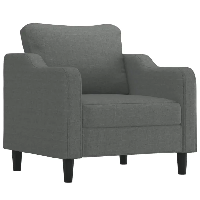 Fauteuil avec repose-pied Gris foncé 60 cm Tissu