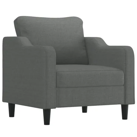 Fauteuil avec repose-pied Gris foncé 60 cm Tissu