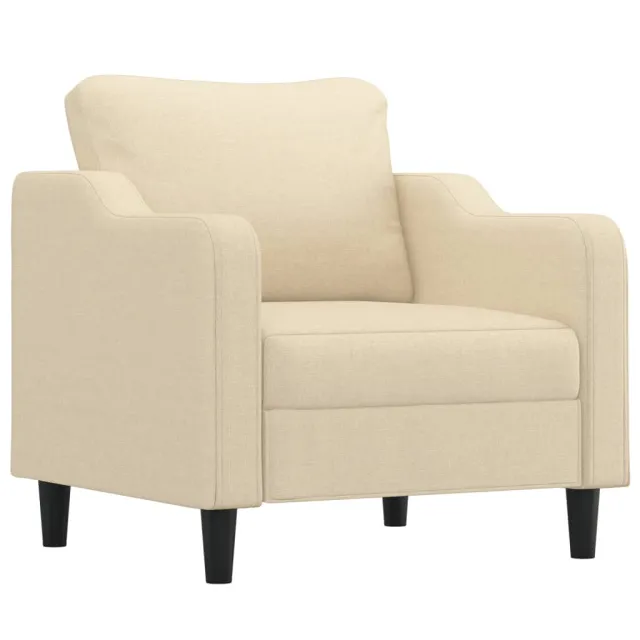 Fauteuil avec repose-pied Crème 60 cm Tissu