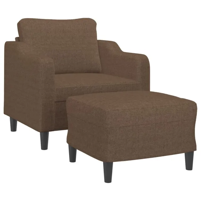 Fauteuil avec repose-pied Marron 60 cm Tissu