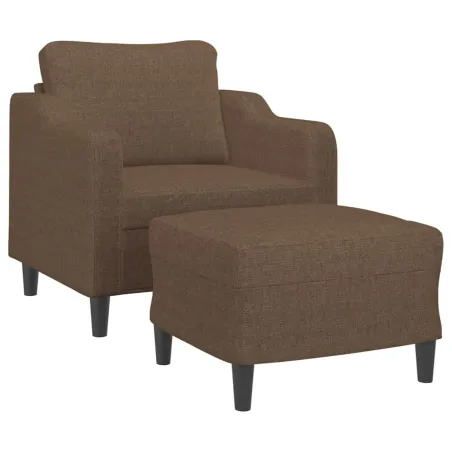Fauteuil avec repose-pied Marron 60 cm Tissu