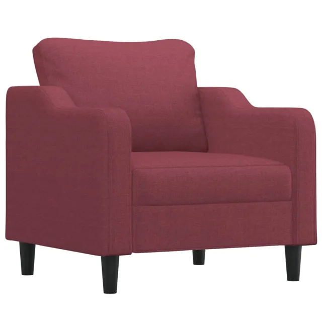 Fauteuil avec repose-pied Rouge bordeaux 60 cm Tissu