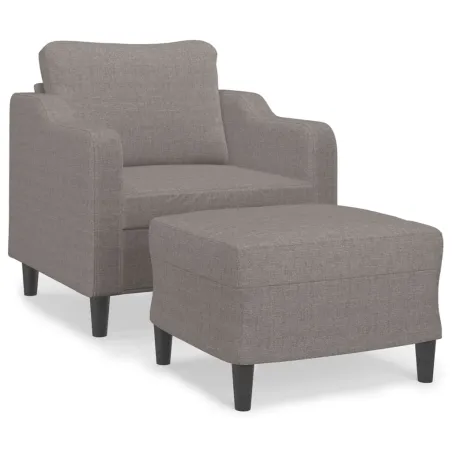 Fauteuil avec repose-pied Taupe 60 cm Tissu