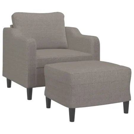 Fauteuil avec repose-pied Taupe 60 cm Tissu