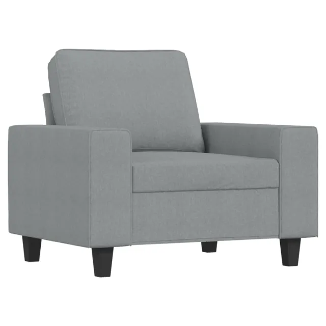 Fauteuil avec repose-pied Gris clair 60 cm Tissu
