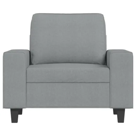 Fauteuil avec repose-pied Gris clair 60 cm Tissu