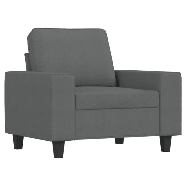 Fauteuil avec repose-pied Gris foncé 60 cm Tissu