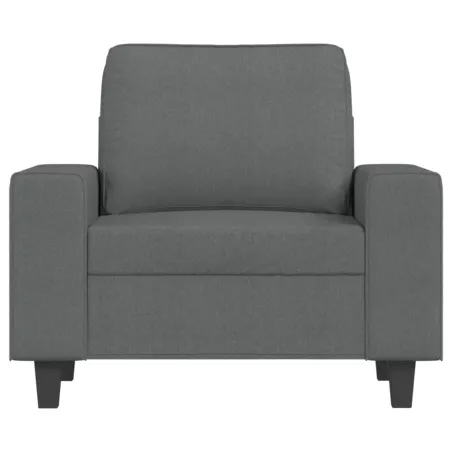 Fauteuil avec repose-pied Gris foncé 60 cm Tissu