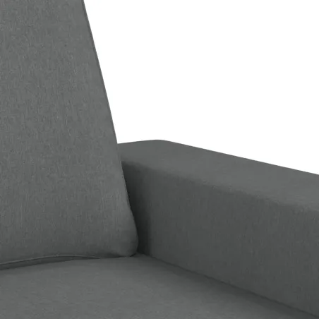 Fauteuil avec repose-pied Gris foncé 60 cm Tissu