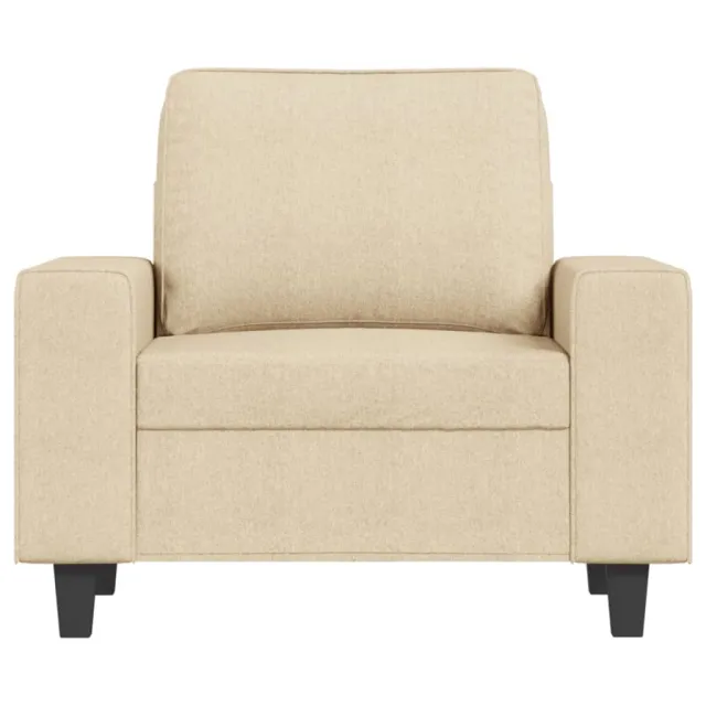 Fauteuil avec repose-pied Crème 60 cm Tissu