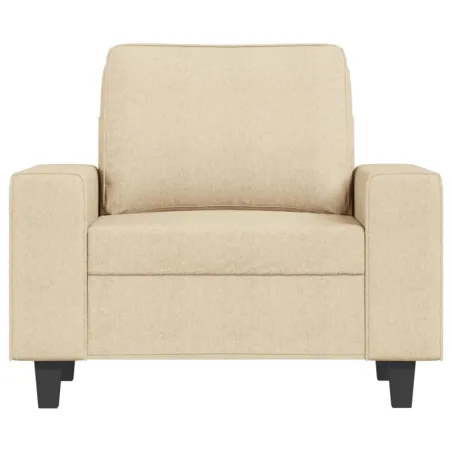 Fauteuil avec repose-pied Crème 60 cm Tissu