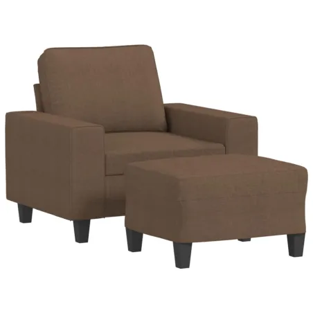Fauteuil avec repose-pied Marron 60 cm Tissu