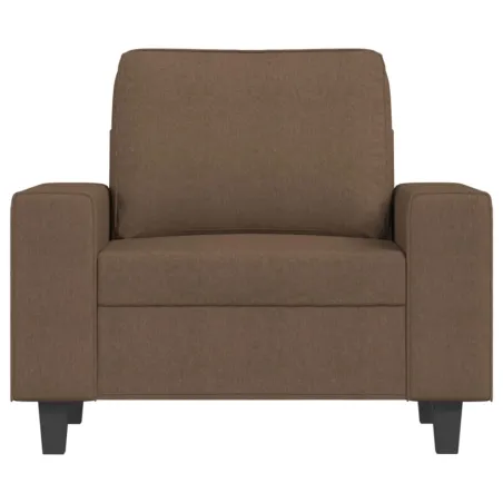 Fauteuil avec repose-pied Marron 60 cm Tissu