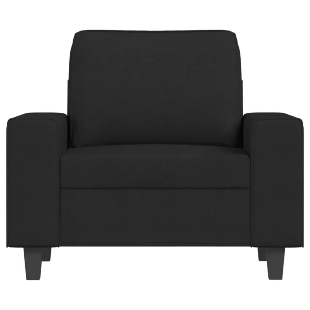 Fauteuil avec repose-pied Noir 60 cm Tissu