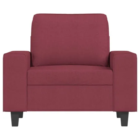 Fauteuil avec repose-pied Rouge bordeaux 60 cm Tissu