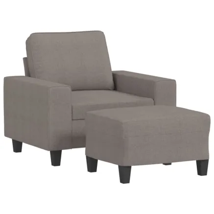 Fauteuil avec repose-pied Taupe 60 cm Tissu 2