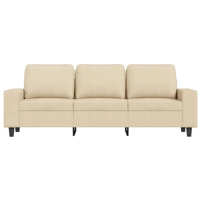 Canapé à 3 places avec repose-pieds Crème 180 cm Tissu