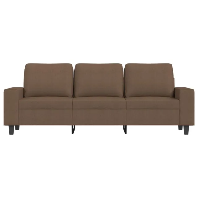 Canapé à 3 places avec repose-pieds Marron 180 cm Tissu