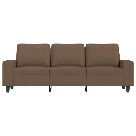 Canapé à 3 places avec repose-pieds Marron 180 cm Tissu