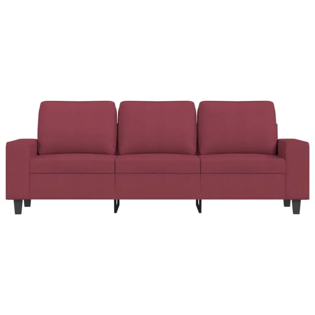 Canapé à 3 places avec repose-pieds Rouge bordeaux 180 cm Tissu