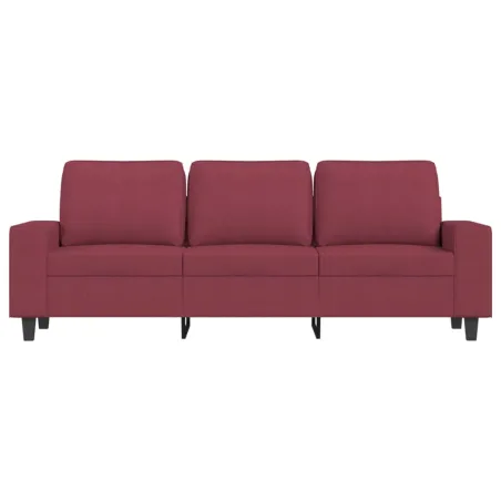 Canapé à 3 places avec repose-pieds Rouge bordeaux 180 cm Tissu