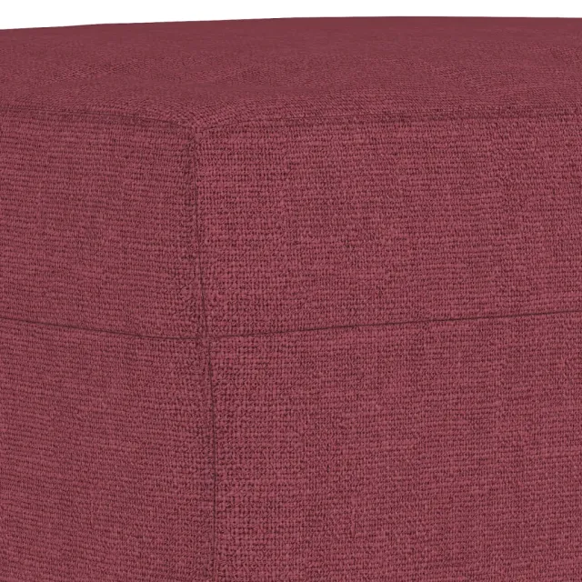 Canapé à 3 places avec repose-pieds Rouge bordeaux 180 cm Tissu