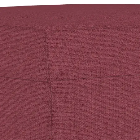 Canapé à 3 places avec repose-pieds Rouge bordeaux 180 cm Tissu