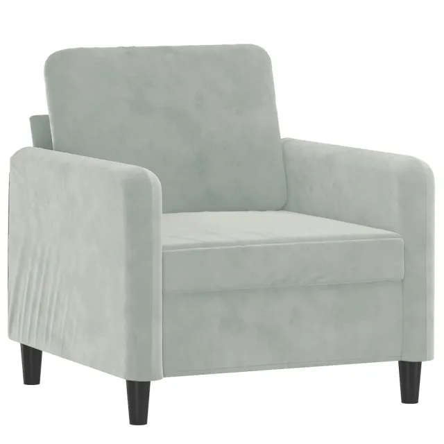 Fauteuil avec repose-pied Gris clair 60 cm Velours