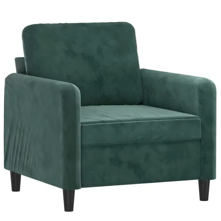 Fauteuil avec repose-pied Vert foncé 60 cm Velours