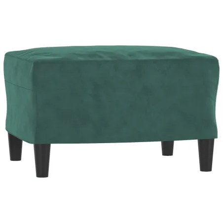 Fauteuil avec repose-pied Vert foncé 60 cm Velours